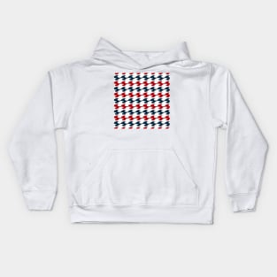 Red and Navy Blue Nautical Waves Kids Hoodie